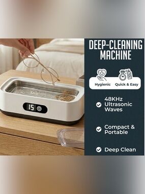 Portable Ultrasonic Jewelry, Eyeglasses, Brushes, Etc, Household Cleaner